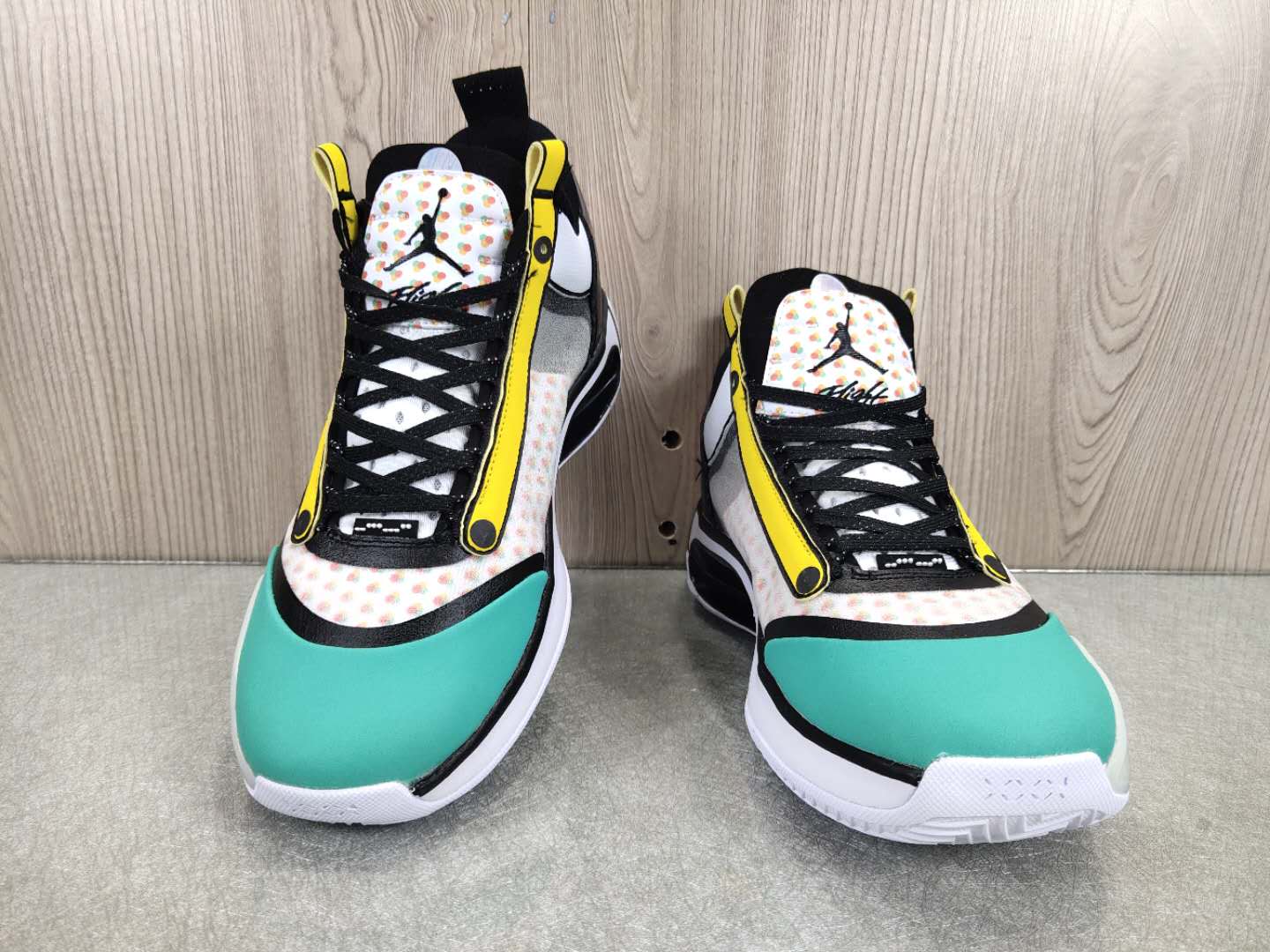 2020 Jordan 34 Low White Black Yellow Jade - Click Image to Close